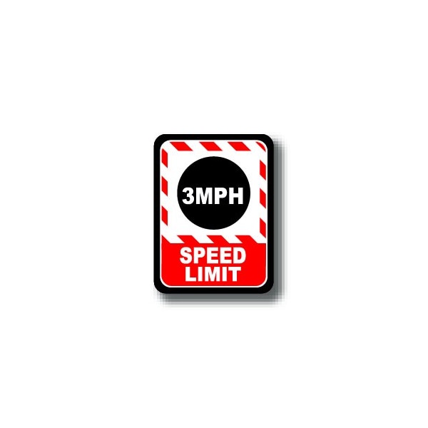 Ergomat 12in x 9in RECTANGLE SIGNS - 3MPH Speed Limit DSV-SIGN 108 #0401 -UEN - main
